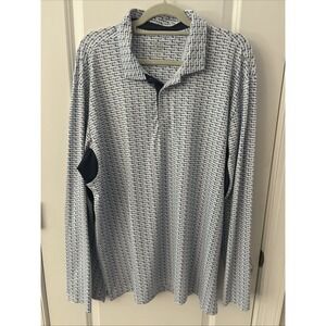 SanSoleil Men's Soltek Ice Long Sleeve Polo Sun Protection Cooling Shirt‎ Sz XL